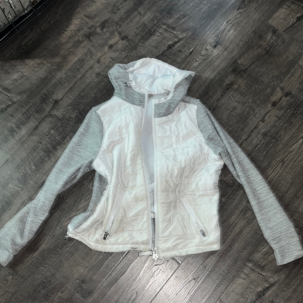 Grey and White Athleta Jacket